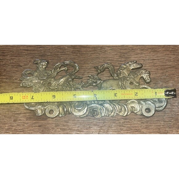 Vintage Signed James Papalia Knight On Chariot 1960s Brass Wall Hanging /Plaque - Picture 4 of 5